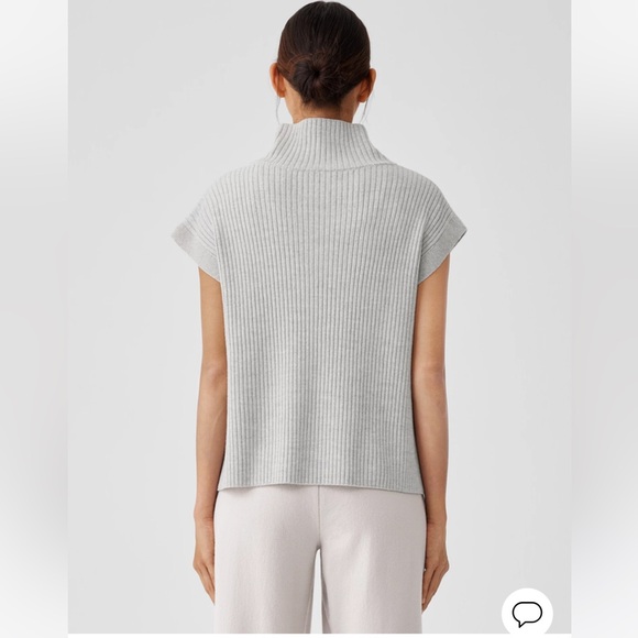 NWT Eileen Fisher Merino Turtleneck Top in Regenerative Wool - Picture 2 of 9